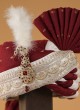 Cream And Maroon Handmade Rajwadi Style Groom Safa